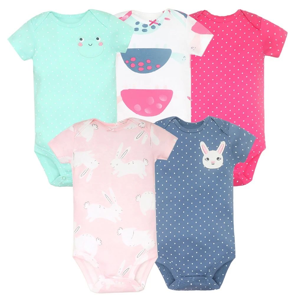 5Pcs/lot Baby Boys Romper Fashion Soft Cotton Summer Clothes Infant Jumpsuit Cartoon Dinosaur Newborn Baby Girl Clothes