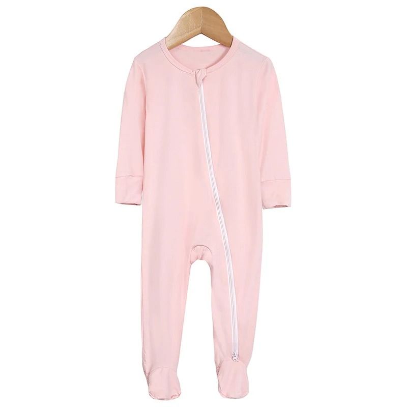 1 Piece New Fashion Baby Rompers Bamboo Fiber Baby Boy Girl Clothes Long Sleeve Footed Newborn Baby Clothes Infant Jumpsuit Zipper