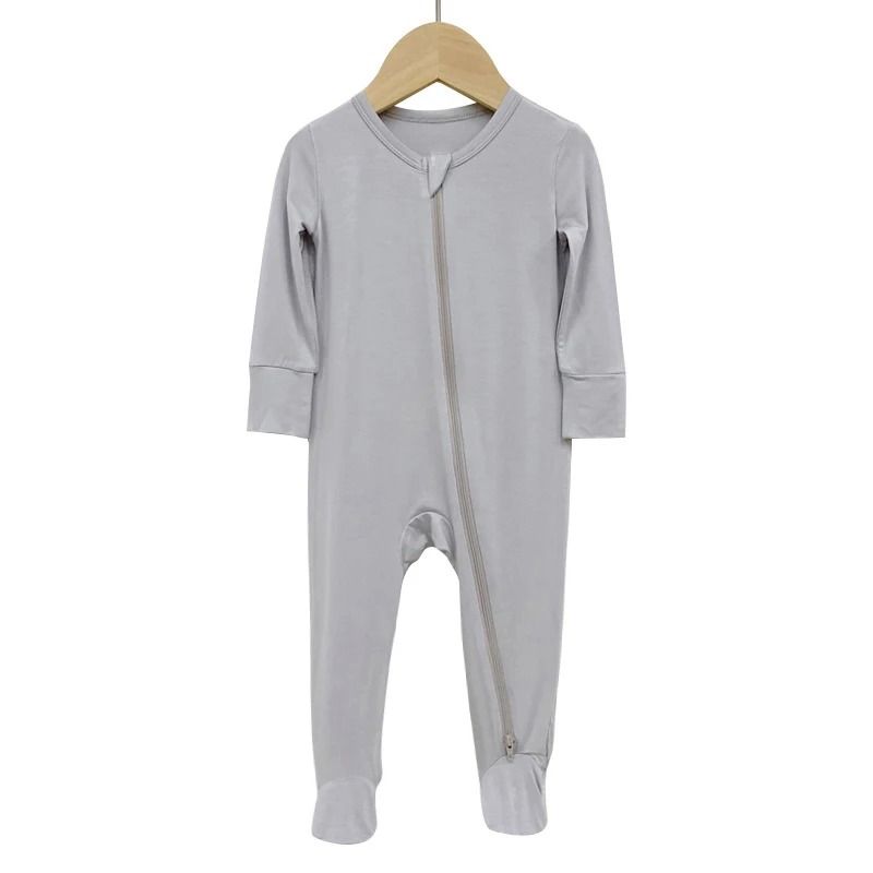1 Piece New Fashion Baby Rompers Bamboo Fiber Baby Boy Girl Clothes Long Sleeve Footed Newborn Baby Clothes Infant Jumpsuit Zipper