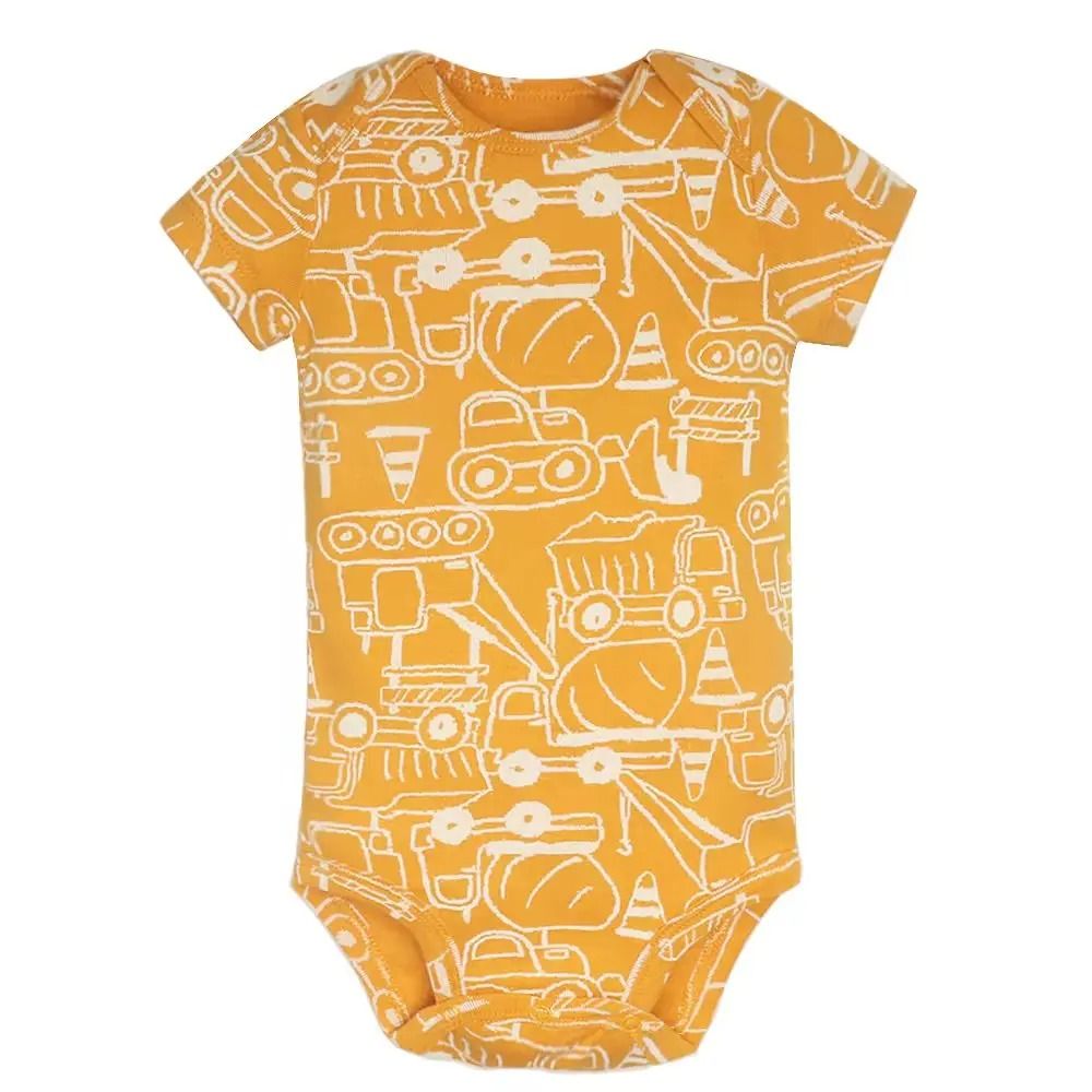 5 Pcs/Lot New Fashion Newborn Cartoon Short Sleeve Baby Boy Girl Bodysuits Soft 100%Cotton Infant Bebe Clothes 0-24M