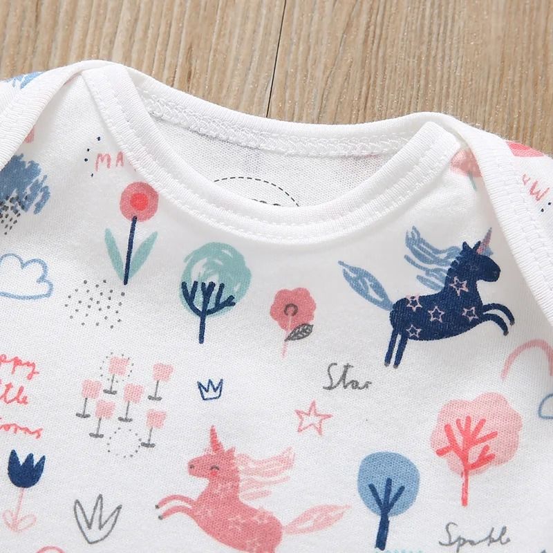 5Pcs/Lot Newborn Baby Clothes Summer Short Sleeve 100% Cotton Infant Baby Boy Romper Quality Toddler Girls Overalls