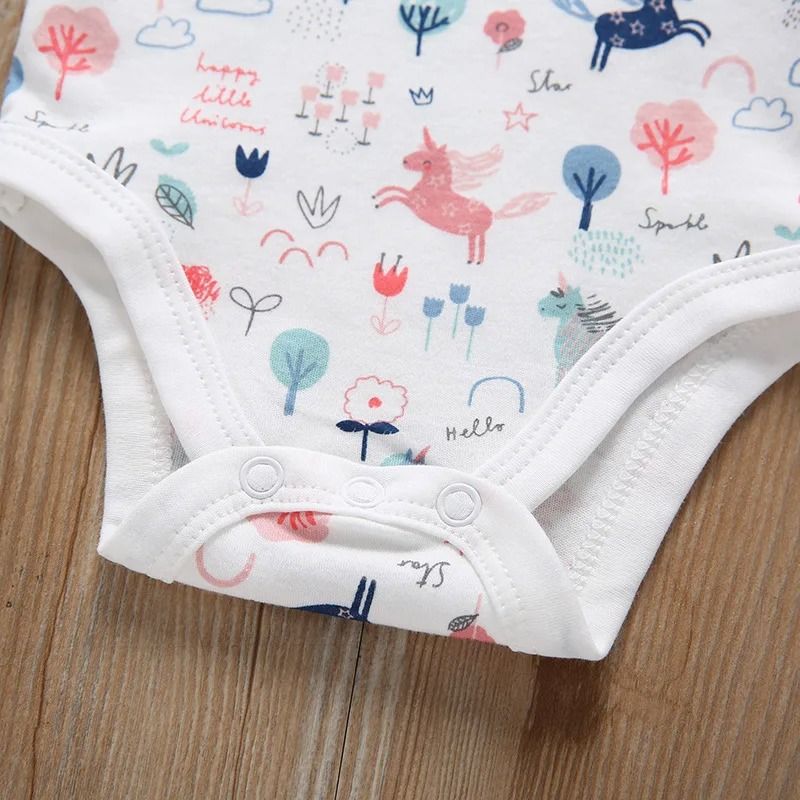 5Pcs/Lot Newborn Baby Clothes Summer Short Sleeve 100% Cotton Infant Baby Boy Romper Quality Toddler Girls Overalls