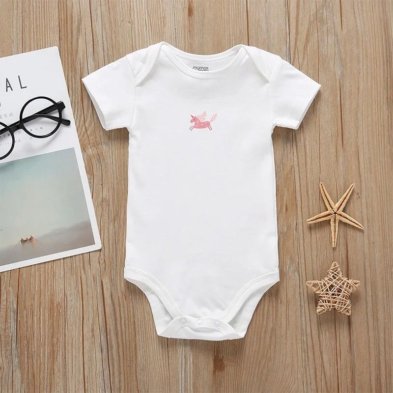 5Pcs/Lot Newborn Baby Clothes Summer Short Sleeve 100% Cotton Infant Baby Boy Romper Quality Toddler Girls Overalls