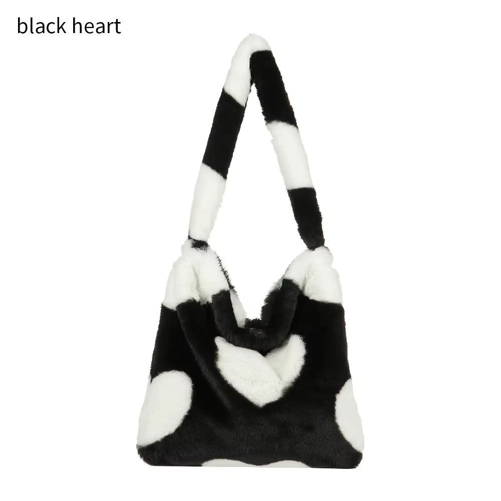 Fashion Plush Tote Shopping Bag Top-handle Bag Female Handbag Women Girls Fluffy Shoulder Bag