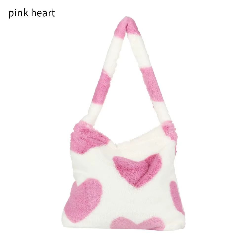 Fashion Plush Tote Shopping Bag Top-handle Bag Female Handbag Women Girls Fluffy Shoulder Bag