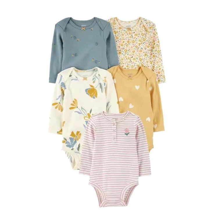 5pcs/Lots Cotton Newborn Baby Bodysuits Long Sleeve Newborn Baby Clothing Set Christmas Baby Girls Boys Clothes Infant Jumpsuit