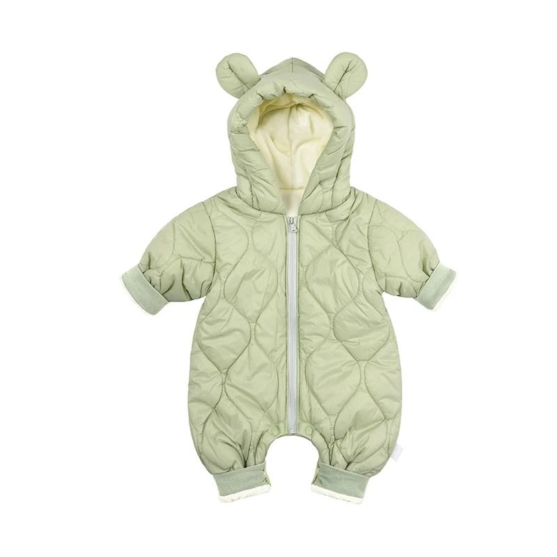 Newborn Baby Romper Winter Thicken Cotton Jumpsuit Infant Onesie Fleece Lining Hooded Rompers for Boy Girl Clothes Kids Outfit