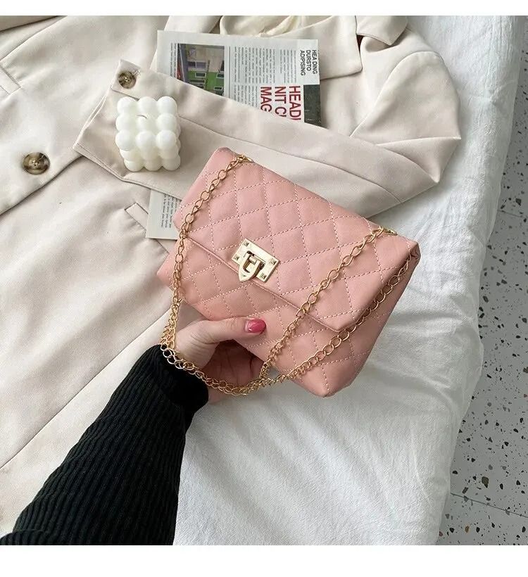 New Fashion Ladies Bags Fashion Chain Crossbody Small Square Bag Handbags Single Shoulder Fresh and Elegant Crossbody Women Ladies Girls Handbag