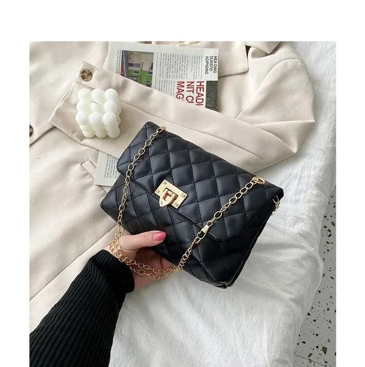 New Fashion Ladies Bags Fashion Chain Crossbody Small Square Bag Handbags Single Shoulder Fresh and Elegant Crossbody Women Ladies Girls Handbag