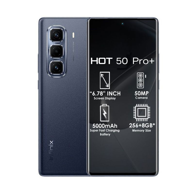 [New Year Promotion] Infinix Hot 50 Pro Plus 256GB+16(8+8)GB 6.7" 3D-Curved AMOLED 120Hz Screen Phone 5000mAh With 33W Type-C 50MP Camera MTK Helio G100 Fingerprint Lock Hot 50 Pro+ Smart Phone