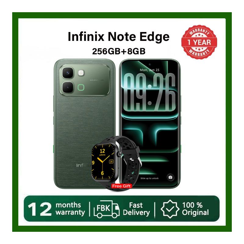 Infinix Note Edge 256GB+16GB (8+8)GB RAM 6.78" 144Hz Screen Dual SIM Slim 5G Phone 50MP Camera 6500mAh Battery 45W charging Android 15 MediaTek Dimensity 7100 Smart AI Phones