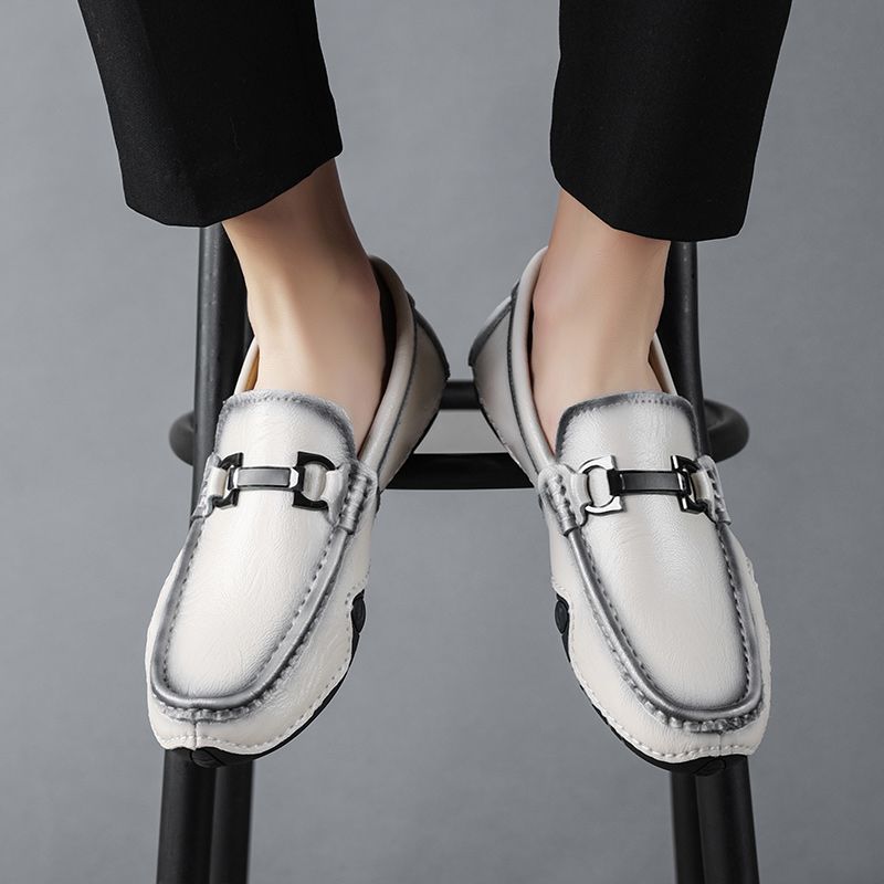 SocNoDn Luxury Men Casual Fashion Dress Genuine Leather Shoes Wedding Work Moccasins Loafers Shoes