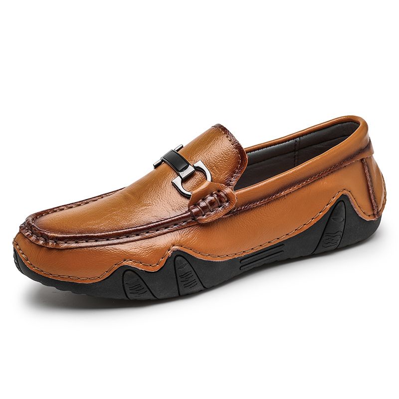 SocNoDn Luxury Men Casual Fashion Dress Genuine Leather Shoes Wedding Work Moccasins Loafers Shoes
