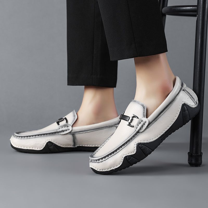 SocNoDn Luxury Men Casual Fashion Dress Genuine Leather Shoes Wedding Work Moccasins Loafers Shoes