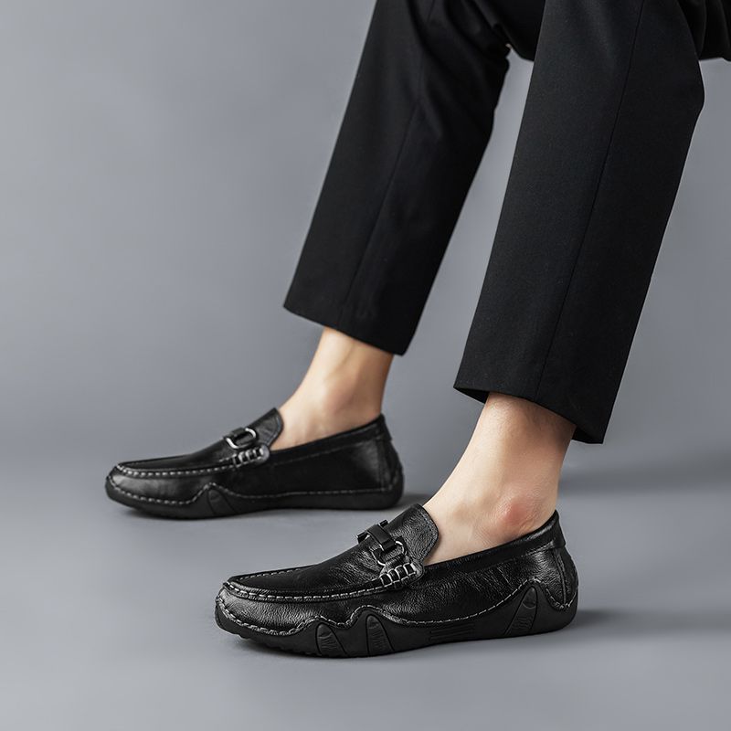 SocNoDn Luxury Men Casual Fashion Dress Genuine Leather Shoes Wedding Work Moccasins Loafers Shoes