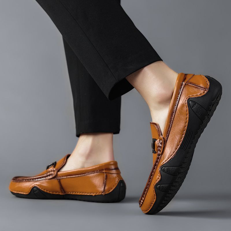 SocNoDn Luxury Men Casual Fashion Dress Genuine Leather Shoes Wedding Work Moccasins Loafers Shoes