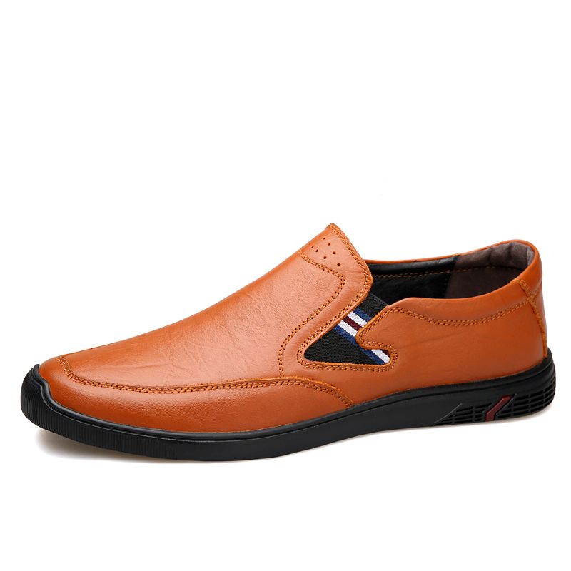 SocNoDn Luxury Men Casual Fashion Genuine Leather Shoes Wedding Office Work Light Flat Loafers Shoes