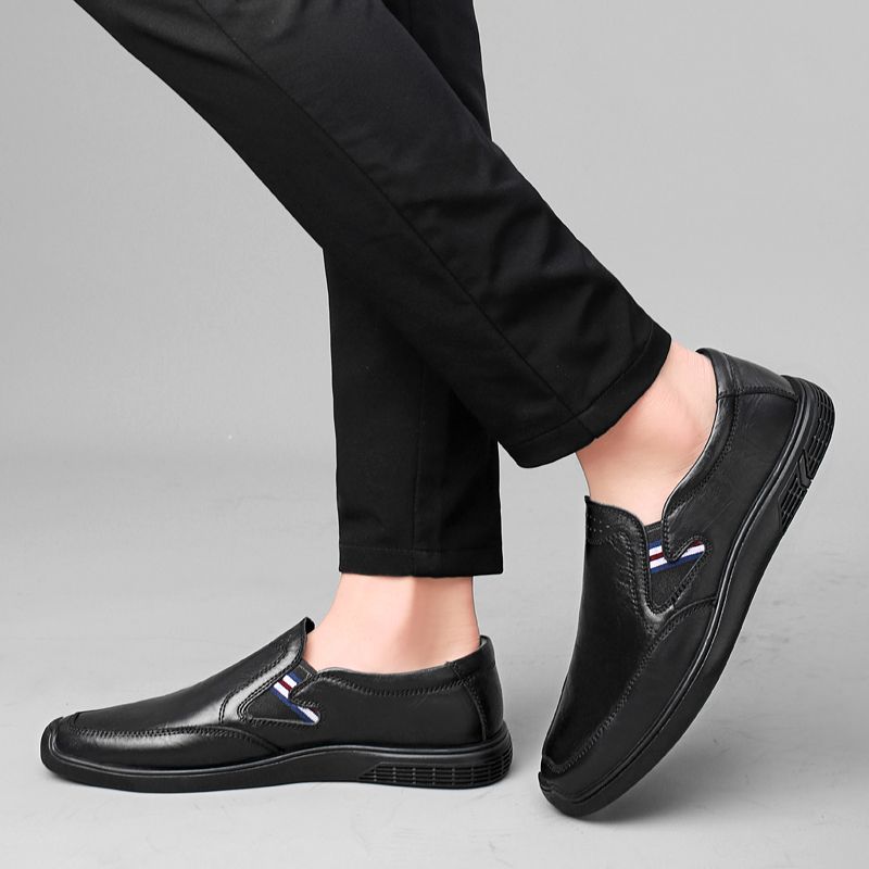 SocNoDn Luxury Men Casual Fashion Genuine Leather Shoes Wedding Office Work Light Flat Loafers Shoes