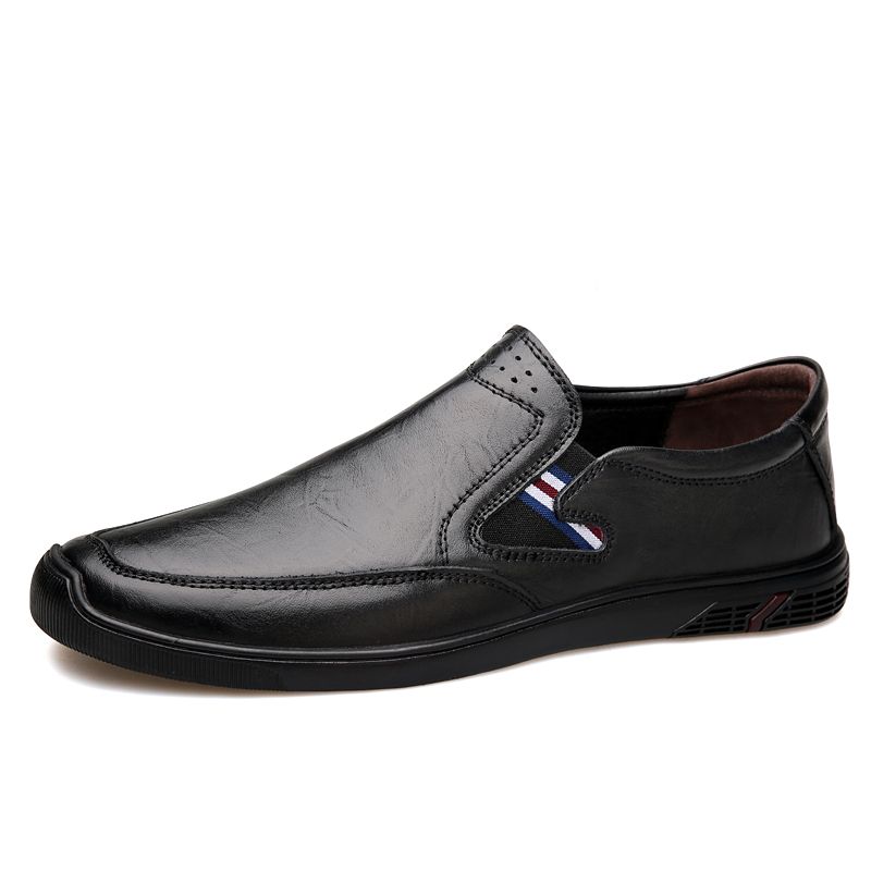 SocNoDn Luxury Men Casual Fashion Genuine Leather Shoes Wedding Office Work Light Flat Loafers Shoes