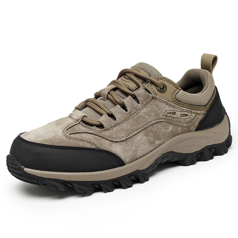 SocNoDn Men's Fashion Genuine Leather Trekking Shoes Men Walking Casual Trend Office Worker Hiking Climbing Lace-up Boots Shoes Luxury