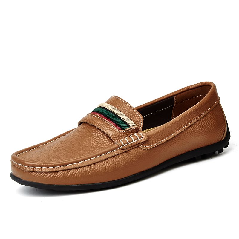SocNoDn Luxury Men Casual Fashion Dress Formal Genuine Leather Shoes Wedding Work Loafers Shoes