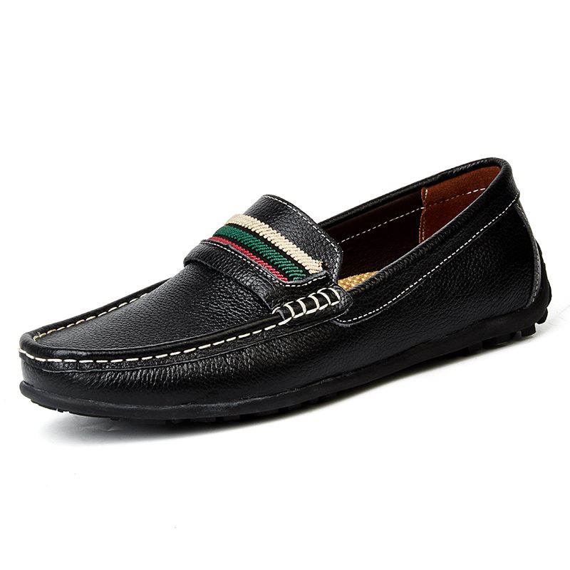 SocNoDn Luxury Men Casual Fashion Dress Formal Genuine Leather Shoes Wedding Work Loafers Shoes