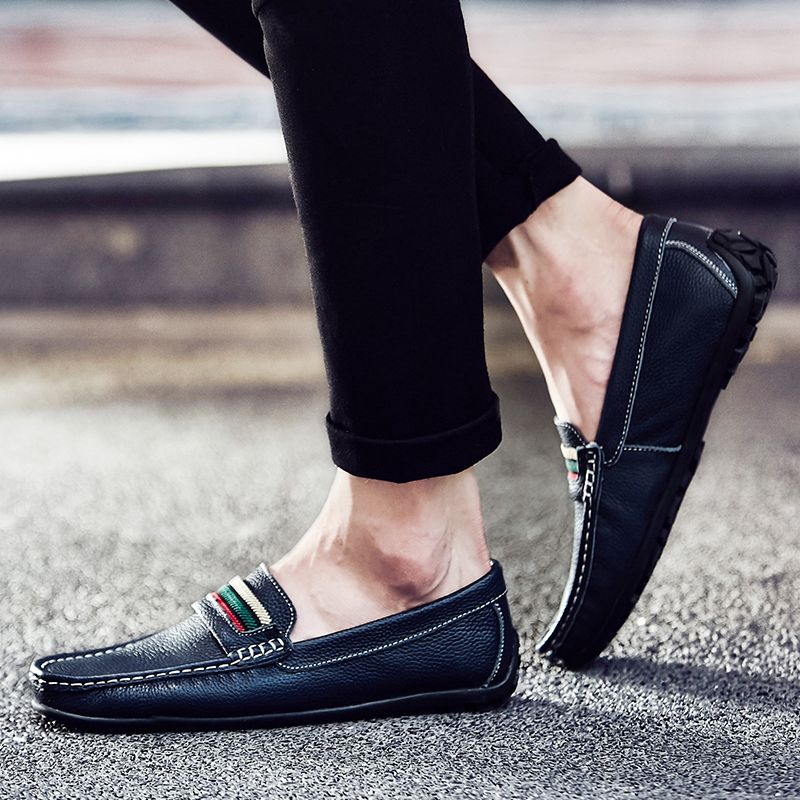 SocNoDn Luxury Men Casual Fashion Dress Formal Genuine Leather Shoes Wedding Work Loafers Shoes