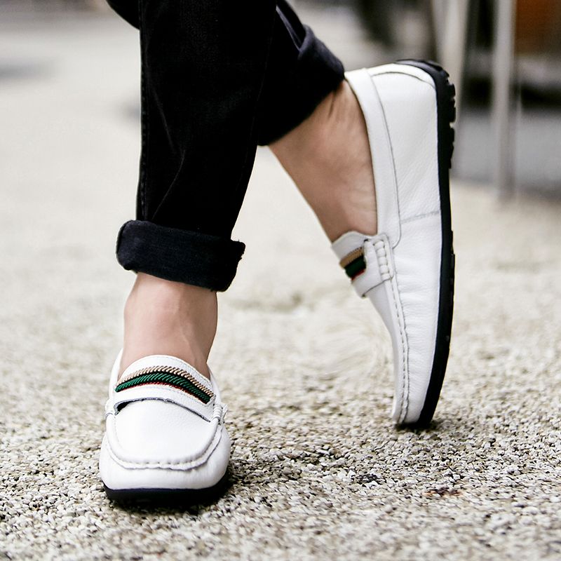 SocNoDn Luxury Men Casual Fashion Dress Formal Genuine Leather Shoes Wedding Work Loafers Shoes