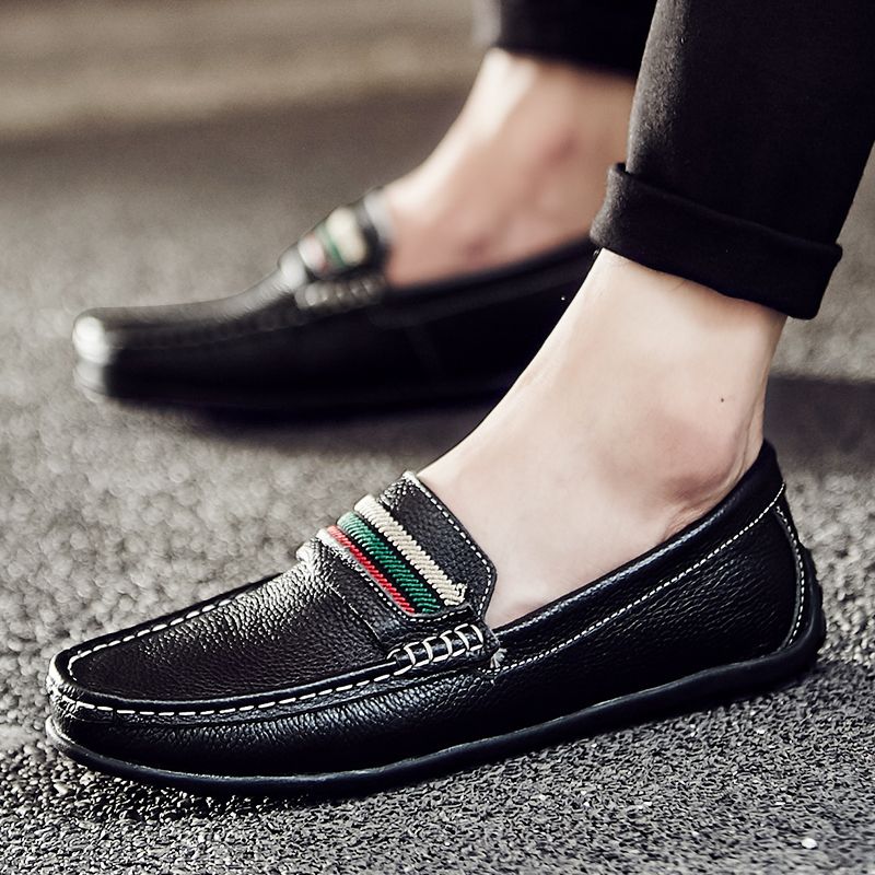 SocNoDn Luxury Men Casual Fashion Dress Formal Genuine Leather Shoes Wedding Work Loafers Shoes