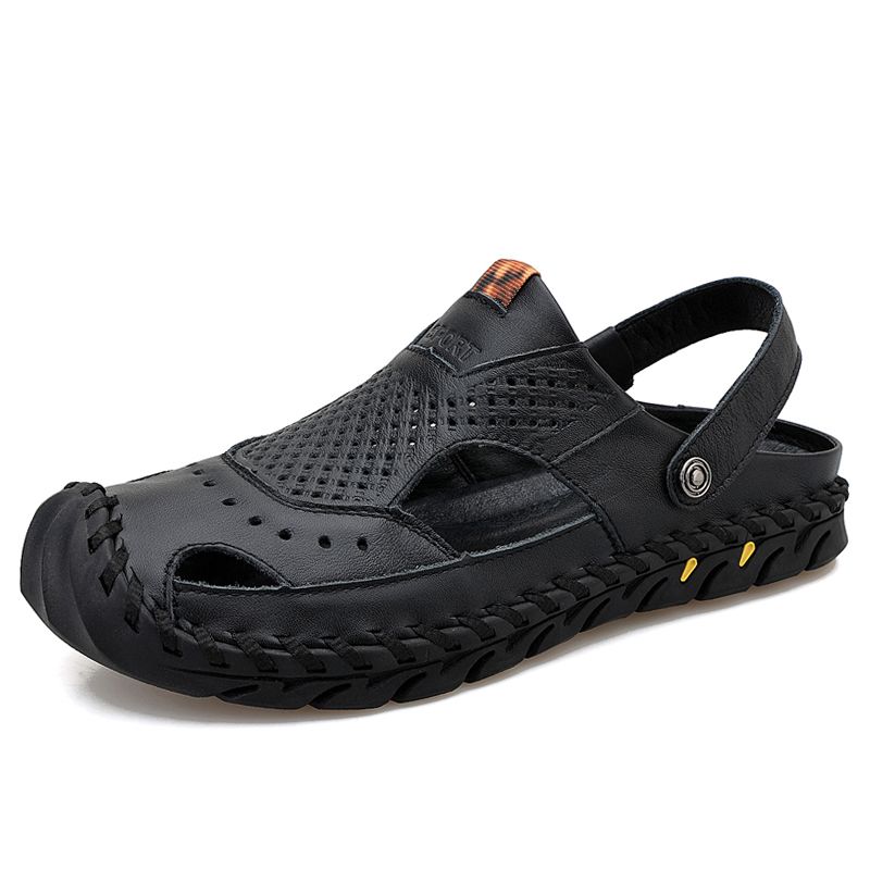 SocNoDn Men Luxury Fashion Designer Casual Leather Sandals Hiking Wading Shoes Slippers Sandals
