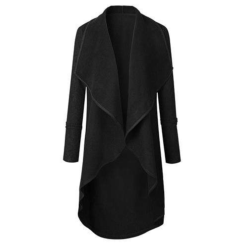 Spring and Fall Women's Over Knee Soft Lightweight Knit Fabric Coat Long Trench Coat Fashion Solid Slim Fit Long Trench Coat