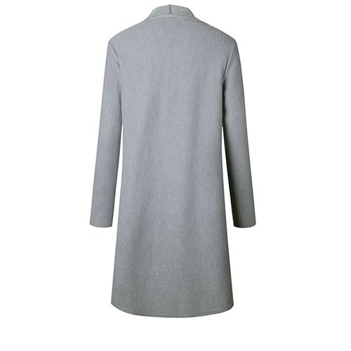 Spring and Fall Women's Over Knee Soft Lightweight Knit Fabric Coat Long Trench Coat Fashion Solid Slim Fit Long Trench Coat