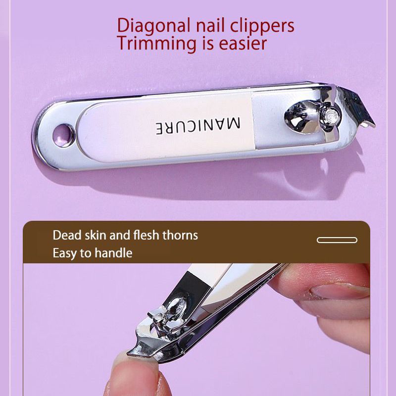 Household nail clippers 4-piece set stainless steel portable nail clipper set nail clippers for foot repair beauty and nail art tools