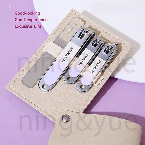 Household nail clippers 4-piece set stainless steel portable nail clipper set nail clippers for foot repair beauty and nail art tools