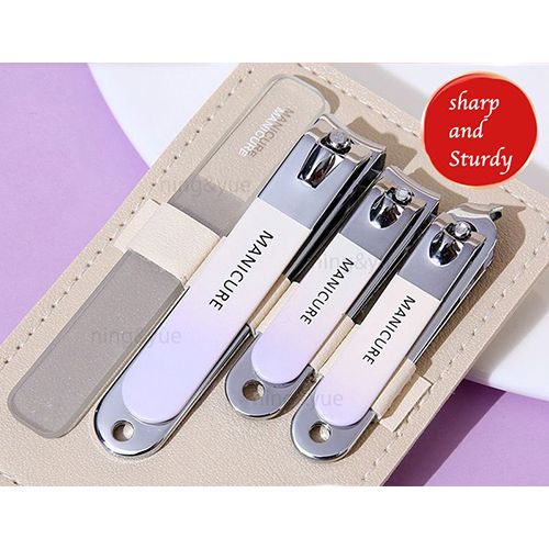 Household nail clippers 4-piece set stainless steel portable nail clipper set nail clippers for foot repair beauty and nail art tools
