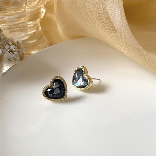 S925 silver needle elegant temperament simple gold rim small peach heart earrings new stud earrings new to Black Friday Christmas Valentine's Day gift