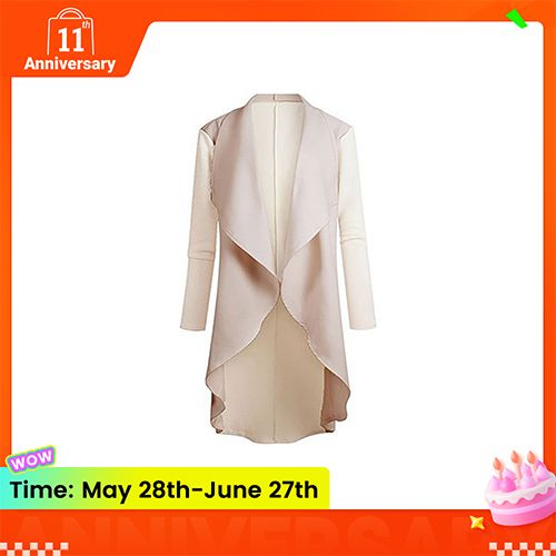 Spring and Fall Women's Over Knee Soft Lightweight Knit Fabric Coat Long Trench Coat Fashion Solid Slim Fit Long Trench Coat