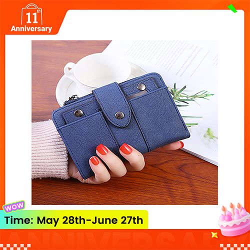 Women's stylish, frosted, flip-top, high-quality classic purse wallets is compact, delicate and practical