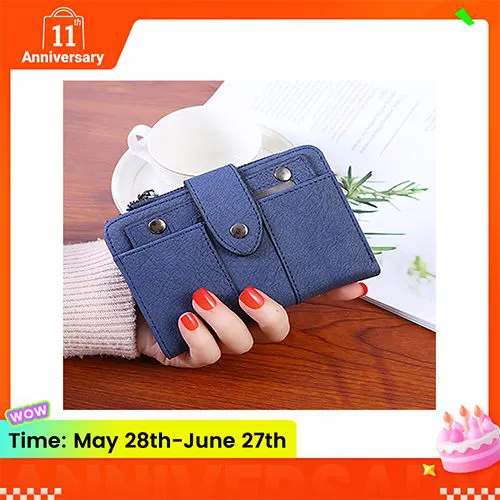 Women's stylish, frosted, flip-top, high-quality classic purse wallets is compact, delicate and practical