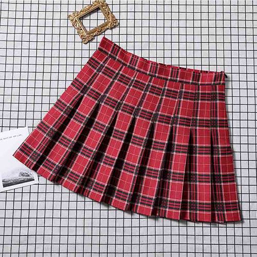 Pleated skirt New high-waisted multi-color A-line skirt preppy student young girl autumn/winter plaid skirt