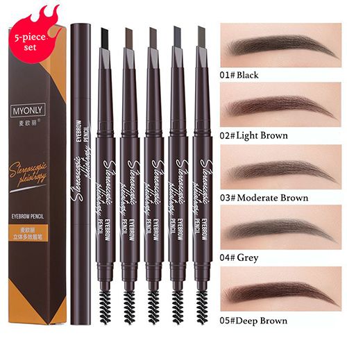 5-piece pack with 5 colors Microblading eyebrow pencil waterproof liquid eyebrow pencil long-lasting makeup eyebrow pencil eye makeup