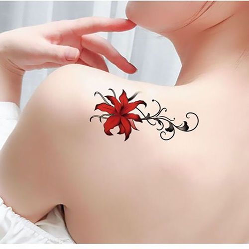 Tattoo stickers for waterproof long-lasting sexy women collarbone ankle cherry blossom rose small fresh girl tattoo stickers