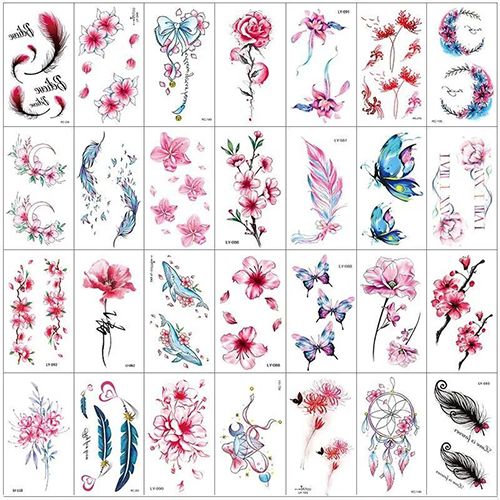 Tattoo stickers for waterproof long-lasting sexy women collarbone ankle cherry blossom rose small fresh girl tattoo stickers