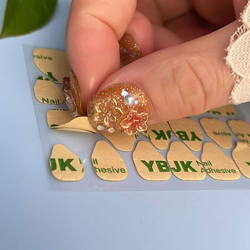 10 sheets/240pcs ultra-thin super invisible double-sided adhesive jelly glue nail stickers false nails with strong viscosity, durable and removable for nail wearing