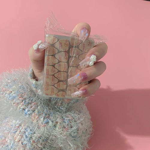 10 sheets/240pcs ultra-thin super invisible double-sided adhesive jelly glue nail stickers false nails with strong viscosity, durable and removable for nail wearing