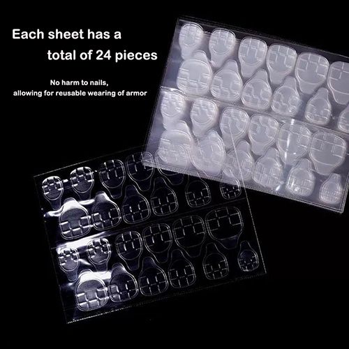 10 sheets/240pcs ultra-thin super invisible double-sided adhesive jelly glue nail stickers false nails with strong viscosity, durable and removable for nail wearing
