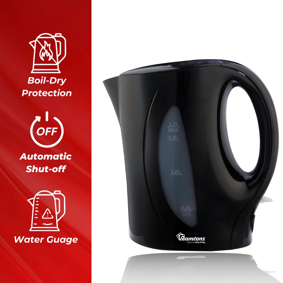 Ramtons CORDED ELECTRIC KETTLE 1.7 LITRES BLACK- RM/594