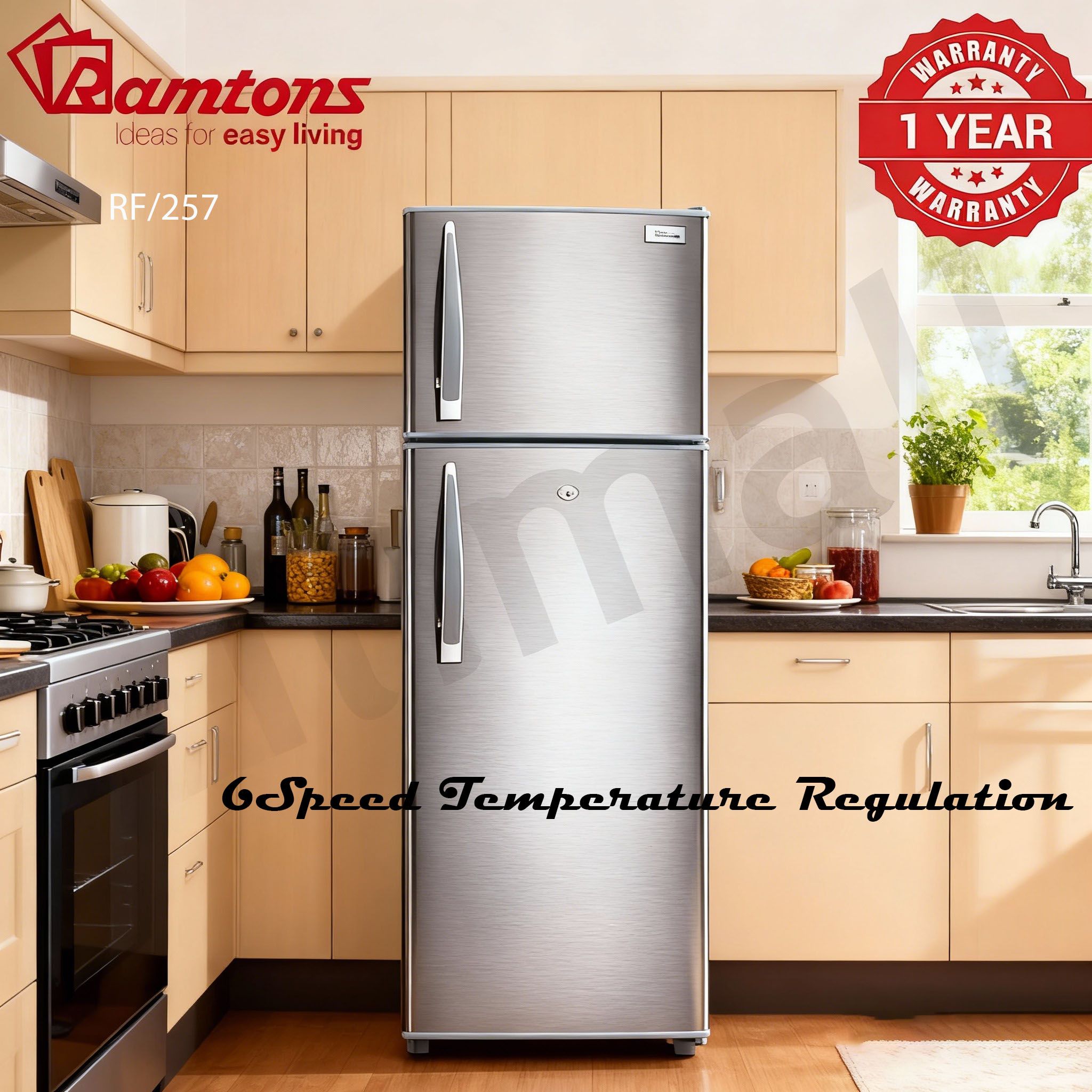 Ramtons RF/257- 2 Door Direct Cool Fridge - 213 Litres double-door refrigerator Refrigerators