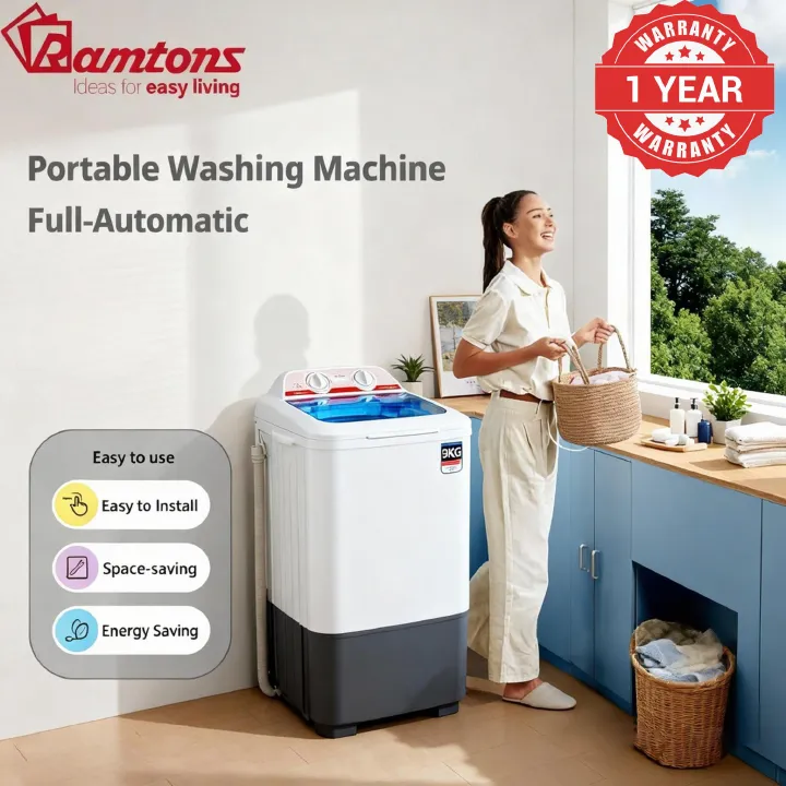 Ramtons SINGLE TUB SEMI AUTOMATIC 9KG WASH ONLY - RW/130 Front Load Washing Machine washing machine semi-automatic washing machine[Black Friday!]