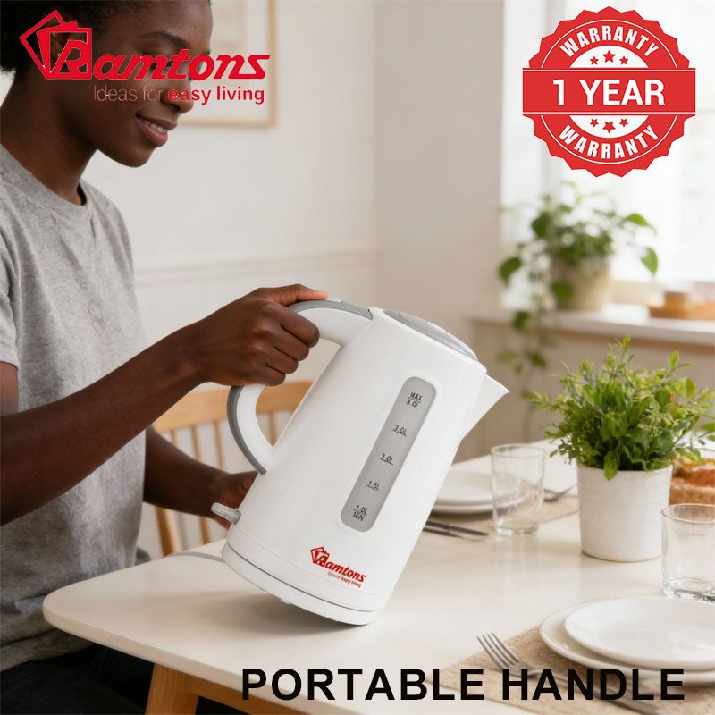 Ramtons RM/567 - 3LT cordless Electric Kettle，3000ml capacity， 2200 watts， With dry boil protection，